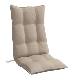 Coussins de chaise à dossier haut lot de 6 taupe tissu oxford