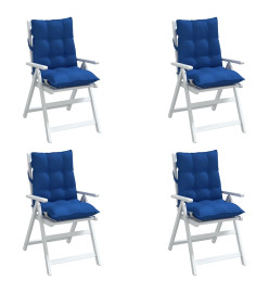 Coussins de chaise à dossier bas lot de 4 bleu royal