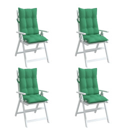 Coussins de chaise à dossier haut lot de 4 vert tissu oxford