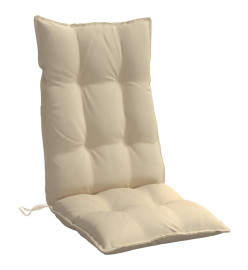 Coussins de chaise à dossier haut lot de 2 beige tissu oxford