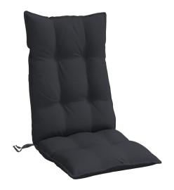 Coussins de chaise à dossier haut lot de 4 noir tissu oxford