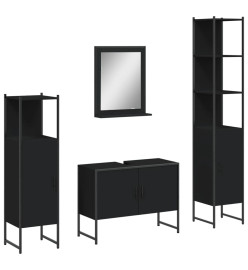 Ensemble d’armoires salle de bain 4 pcs noir bois d'ingénierie