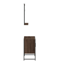 Ensemble d'armoires de salle de bain 2 pcs chêne marron