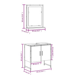 Ensemble d'armoires de salle de bain 2 pcs chêne marron