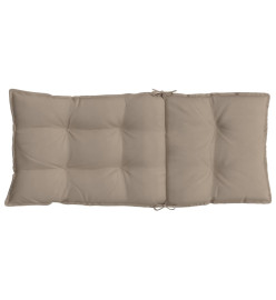 Coussins de chaise à dossier haut lot de 2 taupe tissu oxford