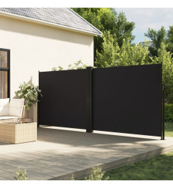 Auvent latéral rétractable noir 160x600 cm
