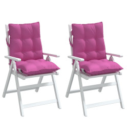 Coussins de chaise à dossier bas lot de 2 rose tissu oxford