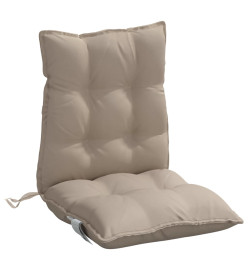 Coussins de chaise à dossier bas lot de 2 taupe tissu oxford