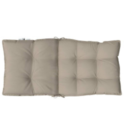 Coussins de chaise à dossier bas lot de 2 taupe tissu oxford