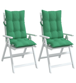 Coussins de chaise à dossier haut lot de 2 vert tissu oxford