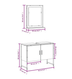 Ensemble d'armoires de salle de bain 2 pcs chêne sonoma