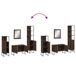 Ensemble d'armoires de salle de bain 4 pcs chêne marron