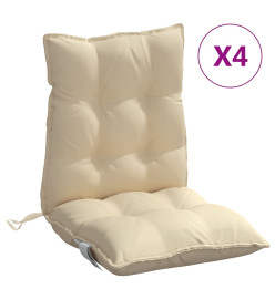 Coussins de chaise à dossier bas lot de 4 beige tissu oxford