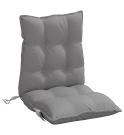 Coussins de chaise à dossier bas lot de 6 gris tissu oxford