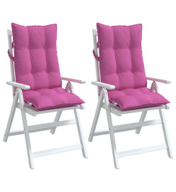 Coussins de chaise à dossier haut lot de 2 rose tissu oxford