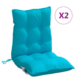 Coussins de chaise à dossier bas lot de 2 turquoise