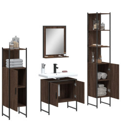 Ensemble d'armoires de salle de bain 4 pcs chêne marron