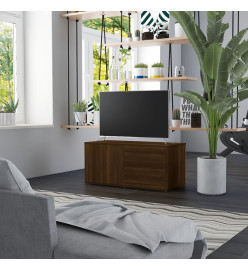 Meuble TV Chêne marron 80x34x36 cm Bois d'ingénierie