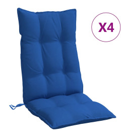 Coussins de chaise à dossier haut lot de 4 bleu royal