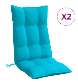 Coussins de chaise à dossier haut lot de 2 turquoise