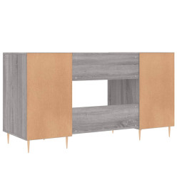 Bureau sonoma gris 140x50x75 cm bois d'ingénierie