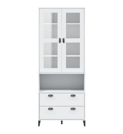Buffet VIKEN blanc 80x40x200 cm bois massif de pin