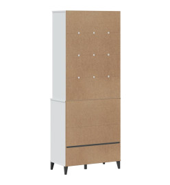 Buffet VIKEN blanc 80x40x200 cm bois massif de pin