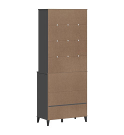 Buffet VIKEN gris anthracite 80x40x200 cm bois massif de pin