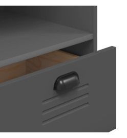 Buffet VIKEN gris anthracite 80x40x200 cm bois massif de pin