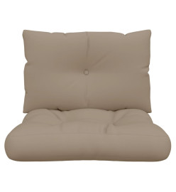 Coussins de palette 2 pcs taupe tissu