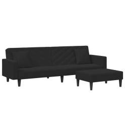 Ensemble de canapés 2 pcs avec coussins noir velours