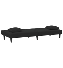 Ensemble de canapés 2 pcs avec coussins noir velours