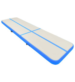 Tapis gonflable de gymnastique avec pompe 700x100x15cm PVC Bleu