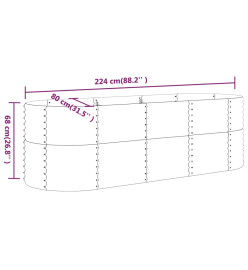 Lit surélevé de jardin Acier enduit de poudre 224x80x68 cm Vert