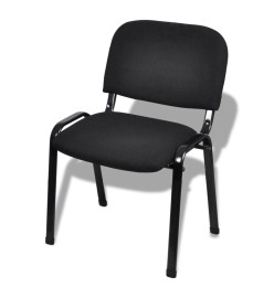 Chaises de bureau empilables 4 pièces Tissu Noir