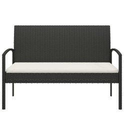 Banc de jardin avec coussin noir 105 cm résine tressée