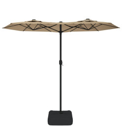 Parasol à double tête taupe 316x240 cm