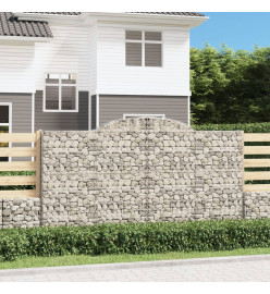 Paniers à gabions arqués 15 pcs 300x50x160/180 cm fer galvanisé