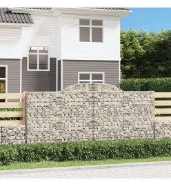 Paniers à gabions arqués 25 pcs 300x30x140/160 cm fer galvanisé