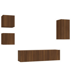 Ensemble de meubles TV 5 pcs Chêne marron Bois d'ingénierie