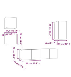 Ensemble de meubles TV 5 pcs Chêne marron Bois d'ingénierie