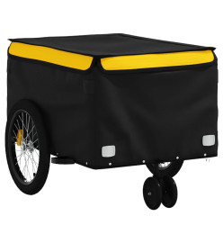 Remorque de vélo noir et jaune 30 kg fer