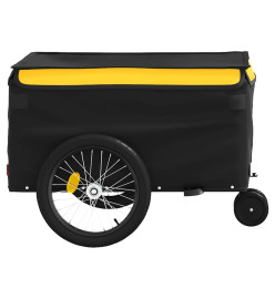 Remorque de vélo noir et jaune 30 kg fer