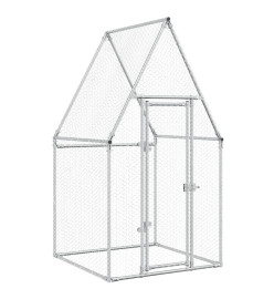 Cage pour poules argenté 100x100x190 cm acier galvanisé