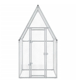 Cage pour poules argenté 100x100x190 cm acier galvanisé