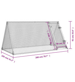 Cage pour poules argenté 200x105x91 cm acier galvanisé