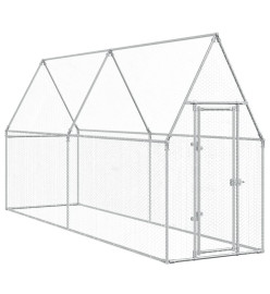 Cage pour poules argenté 400x100x190 cm acier galvanisé