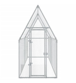 Cage pour poules argenté 400x100x190 cm acier galvanisé