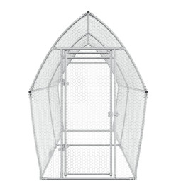 Cage pour poules argenté 400x105x182 cm acier galvanisé