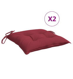 Coussins de chaise 2 pcs rouge bordeaux 50x50x7 cm tissu oxford